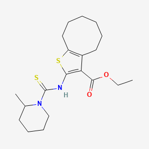 ethyl 2-{[(2-methyl-1-piperidinyl)carbonothioyl]amino}-4,5,6,7,8,9-hexahydrocycloocta[b]thiophene-3-carboxylate