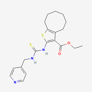 ethyl 2-({[(4-pyridinylmethyl)amino]carbonothioyl}amino)-4,5,6,7,8,9-hexahydrocycloocta[b]thiophene-3-carboxylate