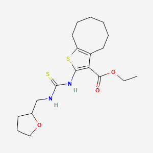 Ethyl 2-{[(tetrahydrofuran-2-ylmethyl)carbamothioyl]amino}-4,5,6,7,8,9-hexahydrocycloocta[b]thiophene-3-carboxylate