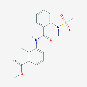 molecular formula C18H20N2O5S B427099 Methyl 2-methyl-3-({2-[methyl(methylsulfonyl)amino]benzoyl}amino)benzoate 