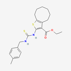 ethyl 2-({[(4-methylbenzyl)amino]carbonothioyl}amino)-4,5,6,7,8,9-hexahydrocycloocta[b]thiophene-3-carboxylate