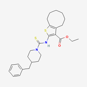 ethyl 2-{[(4-benzyl-1-piperidinyl)carbonothioyl]amino}-4,5,6,7,8,9-hexahydrocycloocta[b]thiophene-3-carboxylate