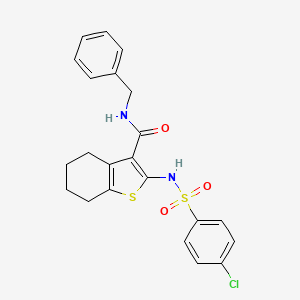 N-BENZYL-2-(4-CHLOROBENZENESULFONAMIDO)-4,5,6,7-TETRAHYDRO-1-BENZOTHIOPHENE-3-CARBOXAMIDE