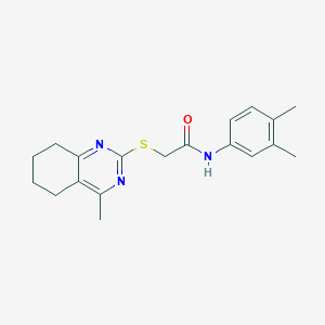 molecular formula C19H23N3OS B427101 N-(3,4-dimethylphenyl)-2-[(4-methyl-5,6,7,8-tetrahydroquinazolin-2-yl)sulfanyl]acetamide 
