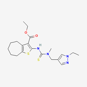 ethyl 2-({[[(1-ethyl-1H-pyrazol-4-yl)methyl](methyl)amino]carbonothioyl}amino)-5,6,7,8-tetrahydro-4H-cyclohepta[b]thiophene-3-carboxylate