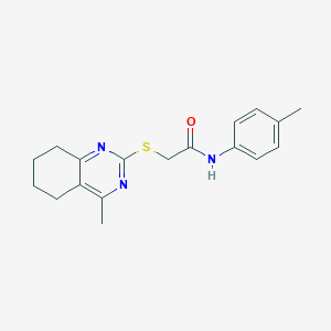 molecular formula C18H21N3OS B427103 N-(4-methylphenyl)-2-[(4-methyl-5,6,7,8-tetrahydroquinazolin-2-yl)sulfanyl]acetamide 