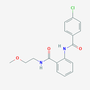 molecular formula C17H17ClN2O3 B427104 2-[(4-chlorobenzoyl)amino]-N-(2-methoxyethyl)benzamide 