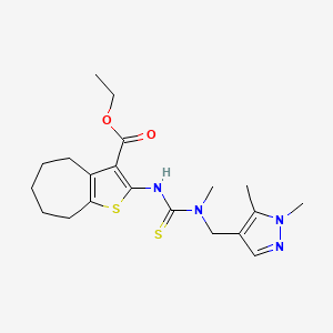 ethyl 2-({[[(1,5-dimethyl-1H-pyrazol-4-yl)methyl](methyl)amino]carbonothioyl}amino)-5,6,7,8-tetrahydro-4H-cyclohepta[b]thiophene-3-carboxylate