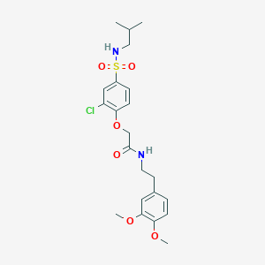 molecular formula C22H29ClN2O6S B427105 2-{2-chloro-4-[(isobutylamino)sulfonyl]phenoxy}-N-[2-(3,4-dimethoxyphenyl)ethyl]acetamide 