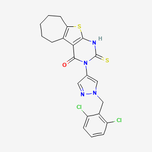 3-[1-(2,6-dichlorobenzyl)-1H-pyrazol-4-yl]-2-mercapto-3,5,6,7,8,9-hexahydro-4H-cyclohepta[4,5]thieno[2,3-d]pyrimidin-4-one