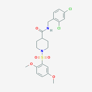 molecular formula C21H24Cl2N2O5S B427108 N-(2,4-dichlorobenzyl)-1-[(2,5-dimethoxyphenyl)sulfonyl]-4-piperidinecarboxamide 