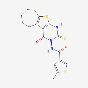 N-(2-mercapto-4-oxo-6,7,8,9-tetrahydro-4H-cyclohepta[4,5]thieno[2,3-d]pyrimidin-3(5H)-yl)-5-methyl-3-thiophenecarboxamide