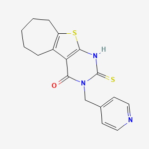 2-mercapto-3-(4-pyridinylmethyl)-3,5,6,7,8,9-hexahydro-4H-cyclohepta[4,5]thieno[2,3-d]pyrimidin-4-one