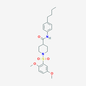 molecular formula C24H32N2O5S B427109 N-(4-butylphenyl)-1-[(2,5-dimethoxyphenyl)sulfonyl]-4-piperidinecarboxamide 