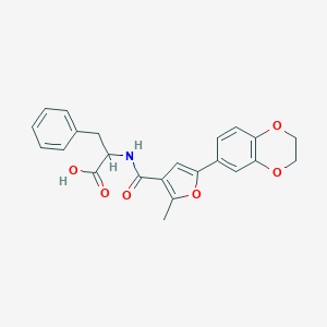 molecular formula C23H21NO6 B427113 N-[5-(2,3-dihydro-1,4-benzodioxin-6-yl)-2-methyl-3-furoyl]phenylalanine 