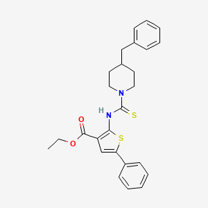 ethyl 2-{[(4-benzyl-1-piperidinyl)carbonothioyl]amino}-5-phenyl-3-thiophenecarboxylate