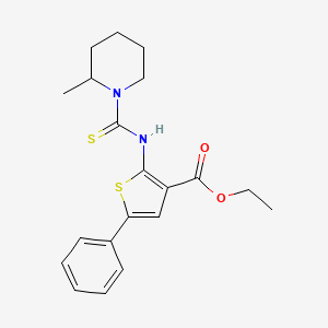 Ethyl 2-{[(2-methylpiperidin-1-yl)carbonothioyl]amino}-5-phenylthiophene-3-carboxylate