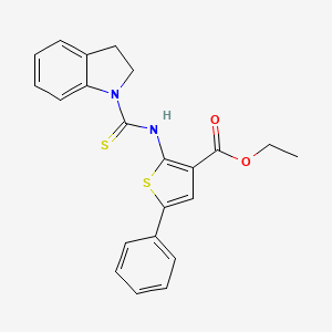 ethyl 2-[(2,3-dihydro-1H-indol-1-ylcarbonothioyl)amino]-5-phenyl-3-thiophenecarboxylate