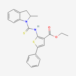 ethyl 2-{[(2-methyl-2,3-dihydro-1H-indol-1-yl)carbonothioyl]amino}-5-phenylthiophene-3-carboxylate