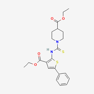 ethyl 1-({[3-(ethoxycarbonyl)-5-phenyl-2-thienyl]amino}carbonothioyl)-4-piperidinecarboxylate