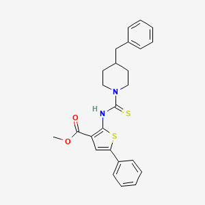 molecular formula C25H26N2O2S2 B4271187 methyl 2-{[(4-benzyl-1-piperidinyl)carbonothioyl]amino}-5-phenyl-3-thiophenecarboxylate 