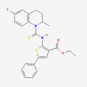 ethyl 2-{[(6-fluoro-2-methyl-3,4-dihydroquinolin-1(2H)-yl)carbonothioyl]amino}-5-phenylthiophene-3-carboxylate