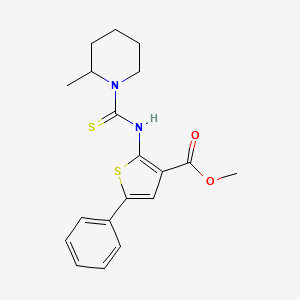 methyl 2-{[(2-methyl-1-piperidinyl)carbonothioyl]amino}-5-phenyl-3-thiophenecarboxylate