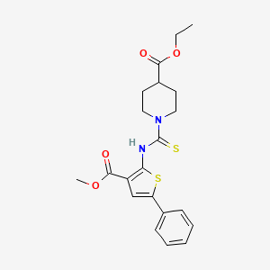 ethyl 1-({[3-(methoxycarbonyl)-5-phenyl-2-thienyl]amino}carbonothioyl)-4-piperidinecarboxylate