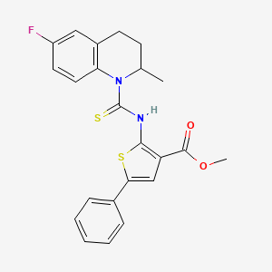 molecular formula C23H21FN2O2S2 B4271258 methyl 2-{[(6-fluoro-2-methyl-3,4-dihydro-1(2H)-quinolinyl)carbonothioyl]amino}-5-phenyl-3-thiophenecarboxylate 