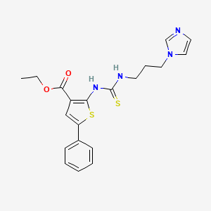 ethyl 2-[({[3-(1H-imidazol-1-yl)propyl]amino}carbonothioyl)amino]-5-phenyl-3-thiophenecarboxylate