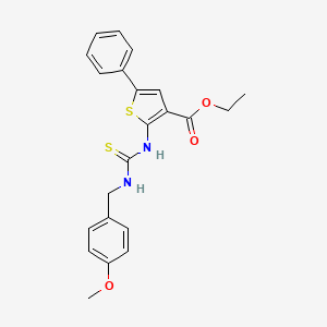 ethyl 2-({[(4-methoxybenzyl)amino]carbonothioyl}amino)-5-phenyl-3-thiophenecarboxylate