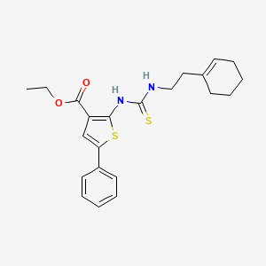 ethyl 2-[({[2-(1-cyclohexen-1-yl)ethyl]amino}carbonothioyl)amino]-5-phenyl-3-thiophenecarboxylate