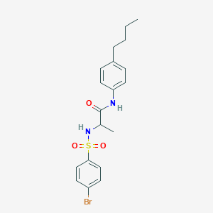 molecular formula C19H23BrN2O3S B427136 2-{[(4-bromophenyl)sulfonyl]amino}-N-(4-butylphenyl)propanamide 