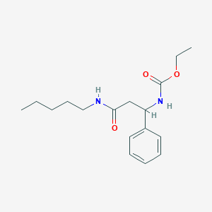 Ethyl 3-oxo-3-(pentylamino)-1-phenylpropylcarbamate
