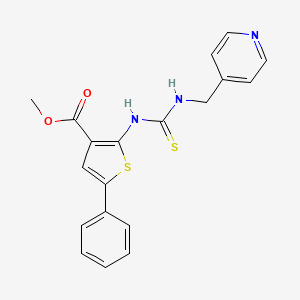 molecular formula C19H17N3O2S2 B4271476 methyl 5-phenyl-2-({[(4-pyridinylmethyl)amino]carbonothioyl}amino)-3-thiophenecarboxylate 