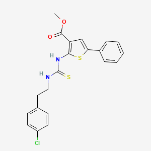 molecular formula C21H19ClN2O2S2 B4271479 methyl 2-[({[2-(4-chlorophenyl)ethyl]amino}carbonothioyl)amino]-5-phenyl-3-thiophenecarboxylate 