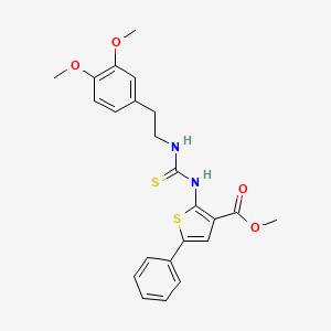 molecular formula C23H24N2O4S2 B4271485 methyl 2-[({[2-(3,4-dimethoxyphenyl)ethyl]amino}carbonothioyl)amino]-5-phenyl-3-thiophenecarboxylate 