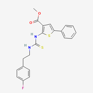 molecular formula C21H19FN2O2S2 B4271492 methyl 2-[({[2-(4-fluorophenyl)ethyl]amino}carbonothioyl)amino]-5-phenyl-3-thiophenecarboxylate 