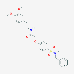 molecular formula C26H30N2O6S B427151 2-(4-{[benzyl(methyl)amino]sulfonyl}phenoxy)-N-[2-(3,4-dimethoxyphenyl)ethyl]acetamide 
