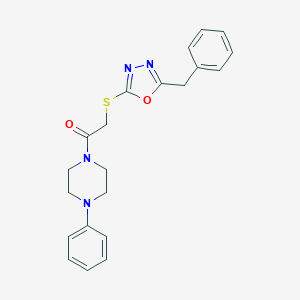 2-((5-Benzyl-1,3,4-oxadiazol-2-yl)thio)-1-(4-phenylpiperazin-1-yl)ethanone