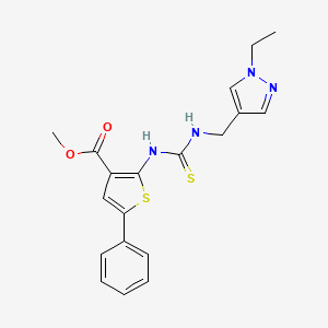 molecular formula C19H20N4O2S2 B4271548 methyl 2-[({[(1-ethyl-1H-pyrazol-4-yl)methyl]amino}carbonothioyl)amino]-5-phenyl-3-thiophenecarboxylate 