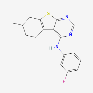 molecular formula C17H16FN3S B4271574 N-(3-fluorophenyl)-7-methyl-5,6,7,8-tetrahydro[1]benzothieno[2,3-d]pyrimidin-4-amine 