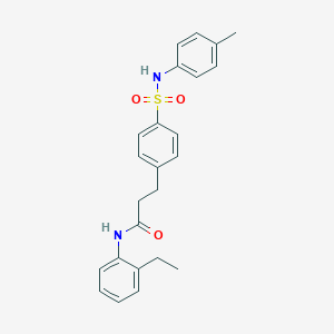 molecular formula C24H26N2O3S B427159 N-(2-ethylphenyl)-3-[4-(4-toluidinosulfonyl)phenyl]propanamide 