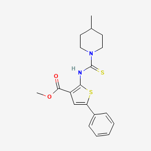 molecular formula C19H22N2O2S2 B4271616 methyl 2-{[(4-methyl-1-piperidinyl)carbonothioyl]amino}-5-phenyl-3-thiophenecarboxylate 