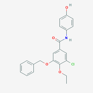 molecular formula C22H20ClNO4 B427162 3-(benzyloxy)-5-chloro-4-ethoxy-N-(4-hydroxyphenyl)benzamide 