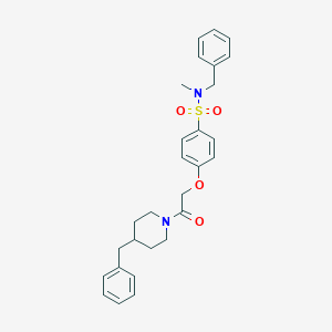 molecular formula C28H32N2O4S B427166 N-benzyl-4-[2-(4-benzyl-1-piperidinyl)-2-oxoethoxy]-N-methylbenzenesulfonamide 