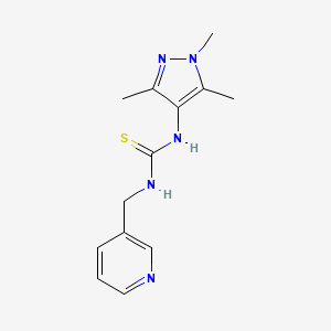 molecular formula C13H17N5S B4271660 N-(3-pyridinylmethyl)-N'-(1,3,5-trimethyl-1H-pyrazol-4-yl)thiourea 