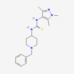 molecular formula C19H27N5S B4271664 N-(1-benzyl-4-piperidinyl)-N'-(1,3,5-trimethyl-1H-pyrazol-4-yl)thiourea 