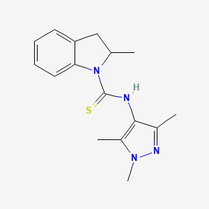 2-methyl-N-(1,3,5-trimethyl-1H-pyrazol-4-yl)-2,3-dihydro-1H-indole-1-carbothioamide