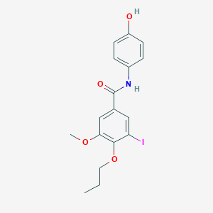 molecular formula C17H18INO4 B427169 N-(4-hydroxyphenyl)-3-iodo-5-methoxy-4-propoxybenzamide 